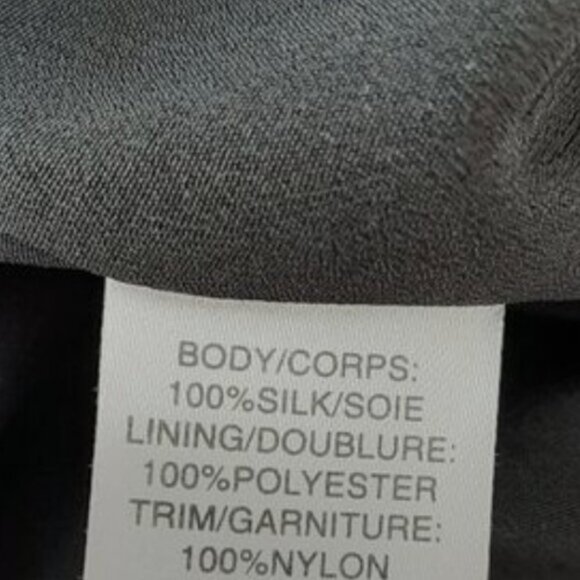 CAMI NYC / Silk Lace Trim Bell Sleeve A-Line Light Lined Blouse Top Black Sz M - Picture 13 of 14